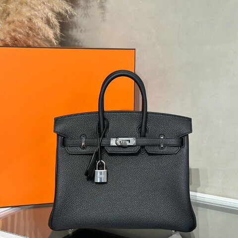 HERMES Birkin 25 - 黑銀 K