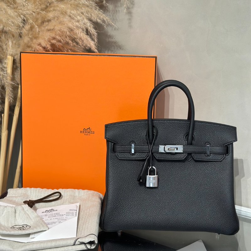 HERMES Birkin 25 - 黑銀 K-8