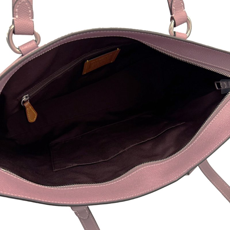 [全新]COACH Station前拉鍊素面防刮牛皮肩背大購物托特包(薰衣草紫)-4