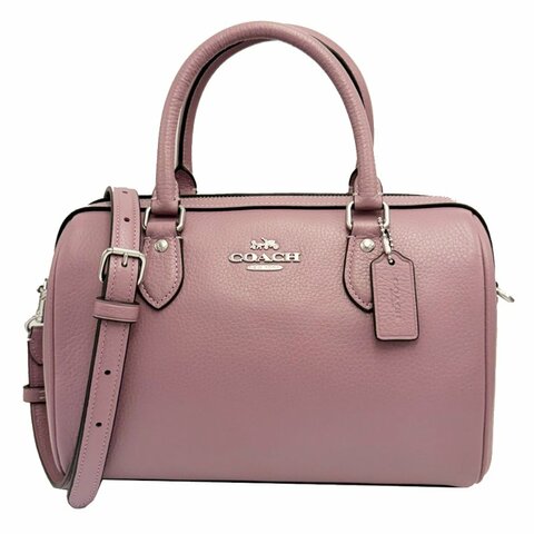 [全新]COACH Rowan Satchel Bag素面牛皮斜背兩用波士頓包(薰衣草紫)