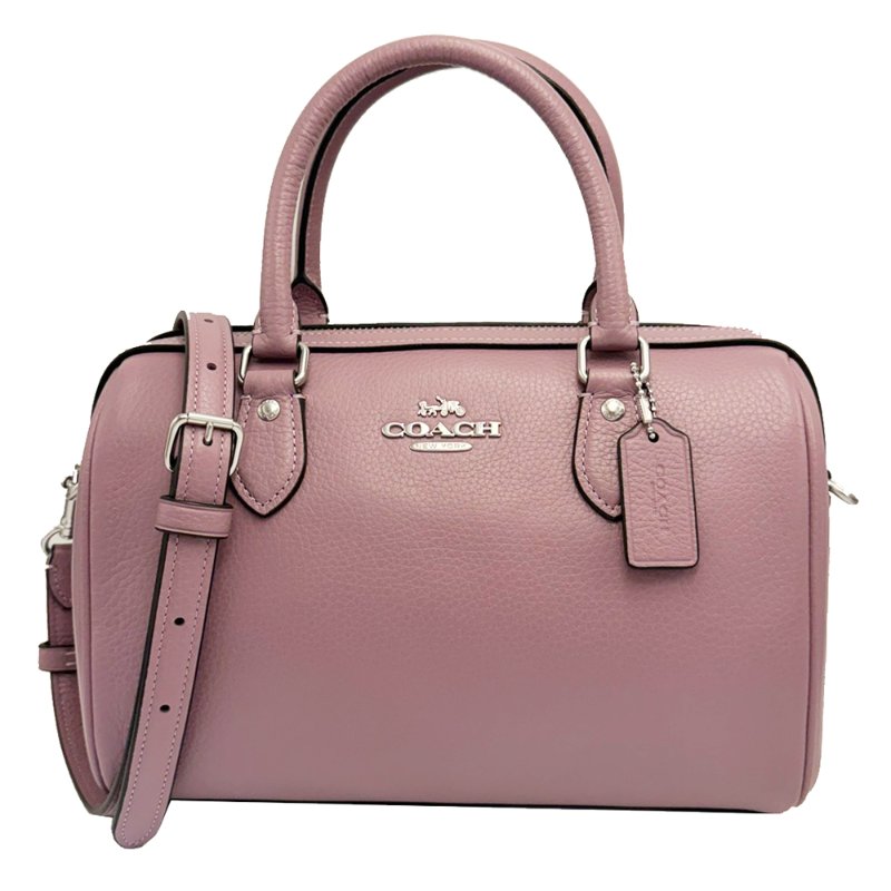 [全新]COACH Rowan Satchel Bag素面牛皮斜背兩用波士頓包(薰衣草紫)-0