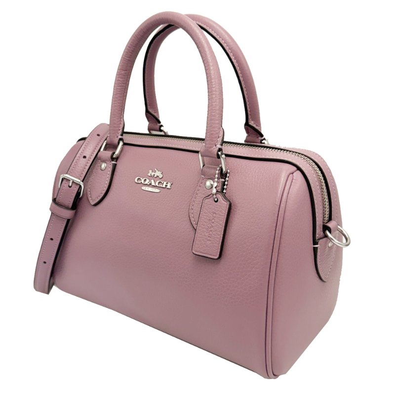 [全新]COACH Rowan Satchel Bag素面牛皮斜背兩用波士頓包(薰衣草紫)-1