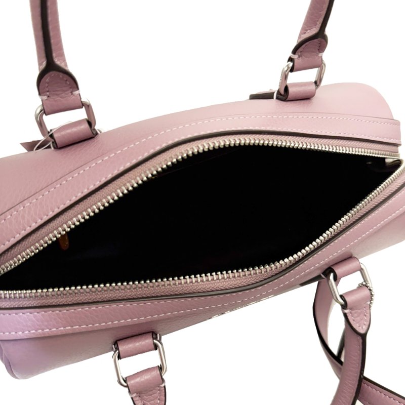 [全新]COACH Rowan Satchel Bag素面牛皮斜背兩用波士頓包(薰衣草紫)-4
