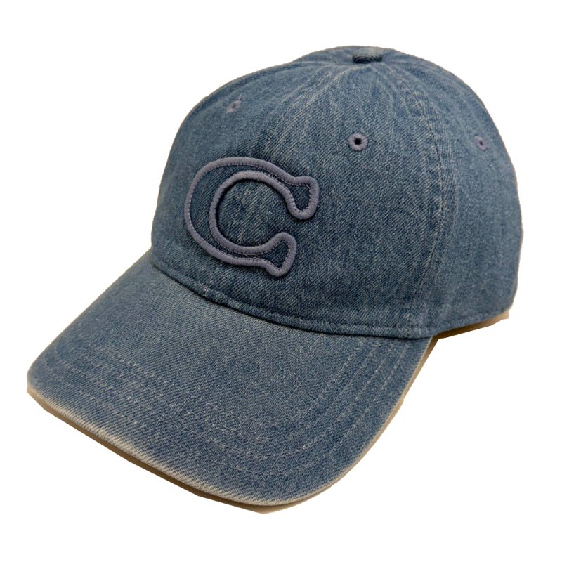 [全新]COACH 字母C LOGO鴨舌棒球帽(牛仔藍)-0