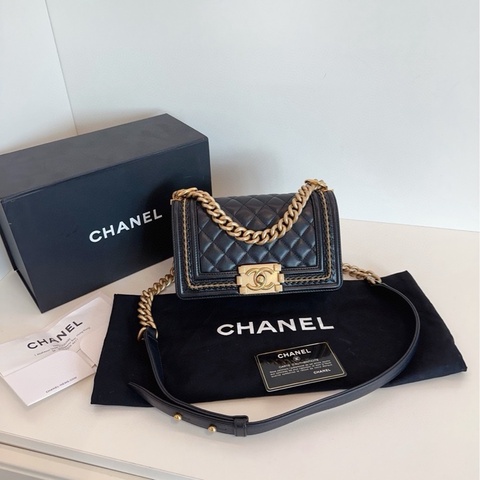 【99新🆕】Chanel 宮廷系列限定💍黑金Leboy小號 small