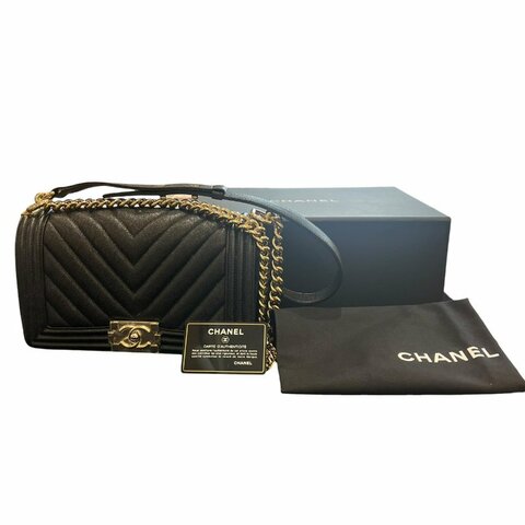 【美收精品】CHANEL黑金色肩背包 5-219