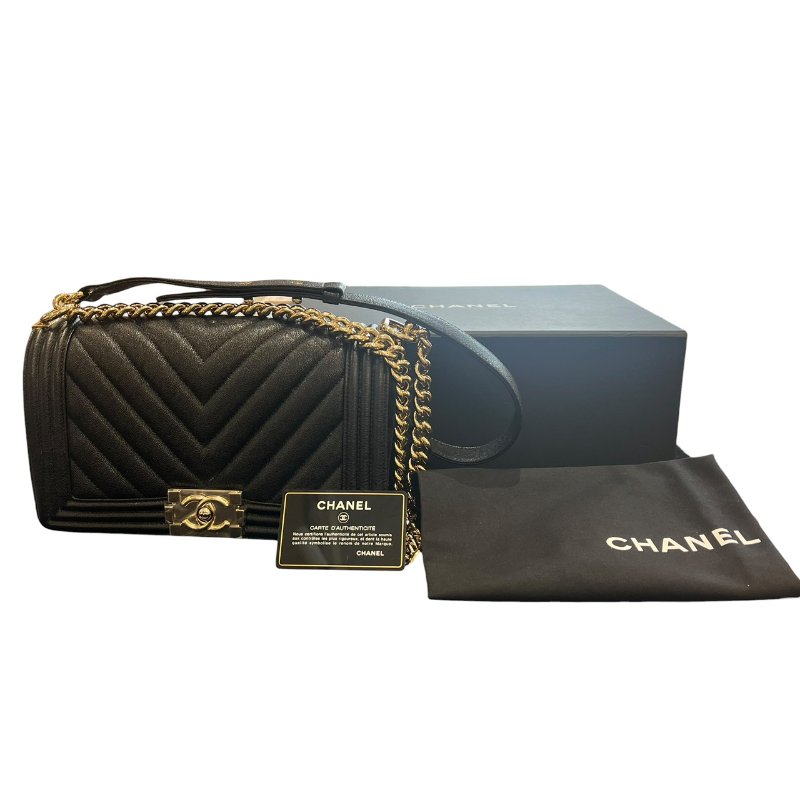 【美收精品】CHANEL黑金色肩背包 5-219-0