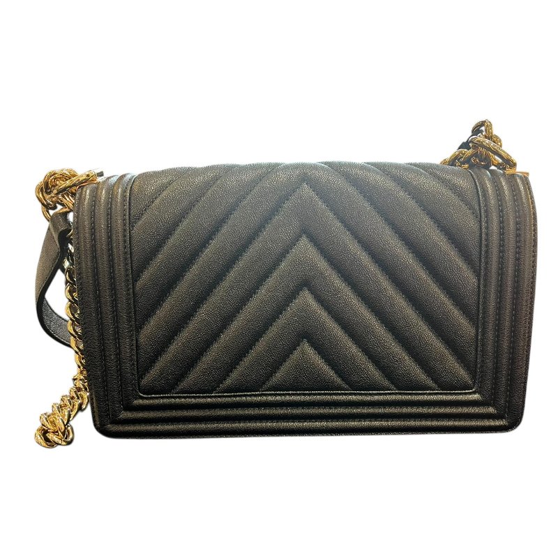 【美收精品】CHANEL黑金色肩背包 5-219-2