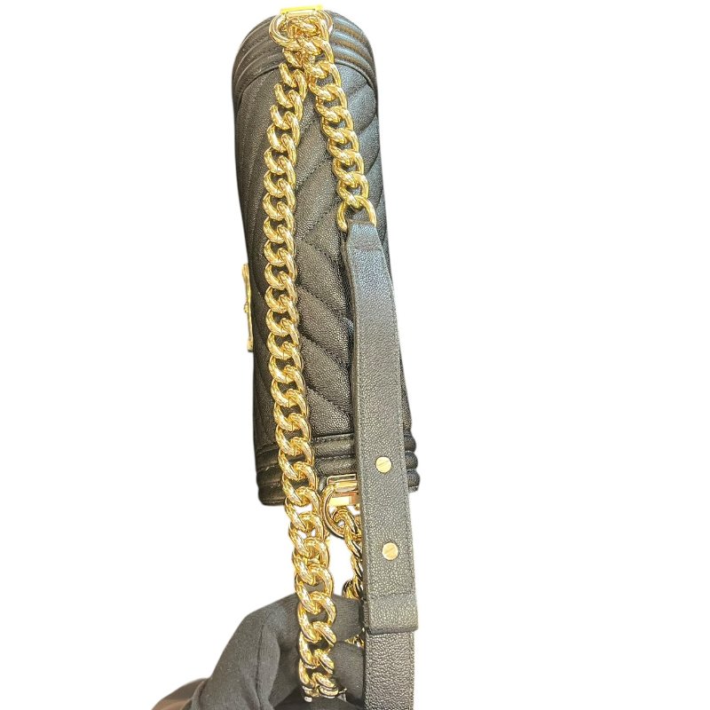 【美收精品】CHANEL黑金色肩背包 5-219-15