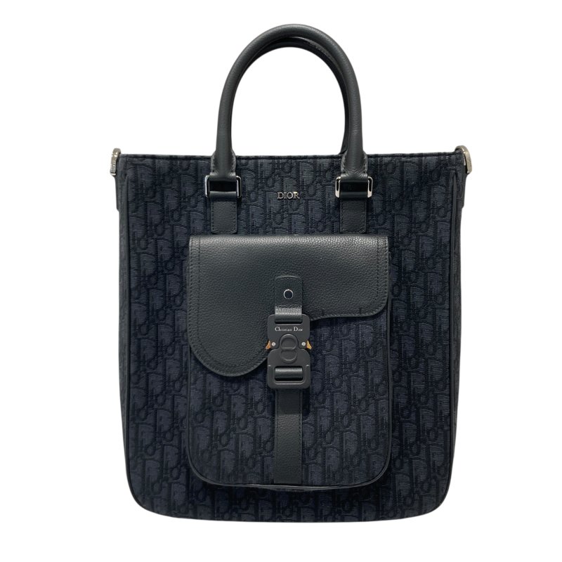 DIOR 迪奧 SADDLE TOTE BAG 手提包/側背包 荖花 黑色-0