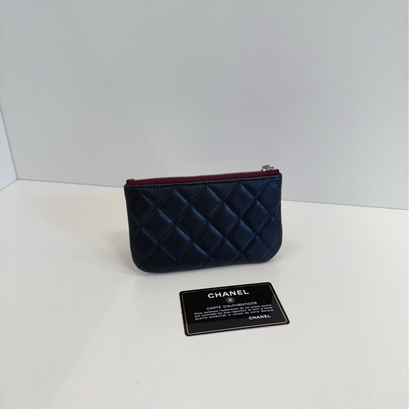 【99新🆕】Chanel 經典黑金 荔枝牛皮 一字拉鍊零錢包 卡包 錢包-2