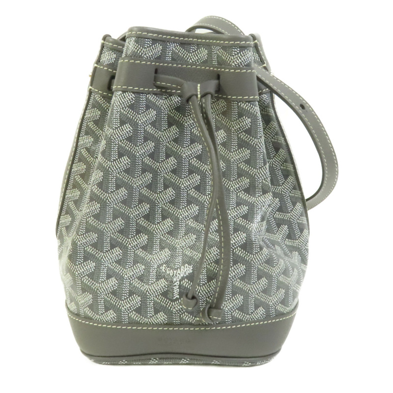 GOYARD 塗層帆布Petit Flot PM Bucket Bag銀扣肩背袋-0