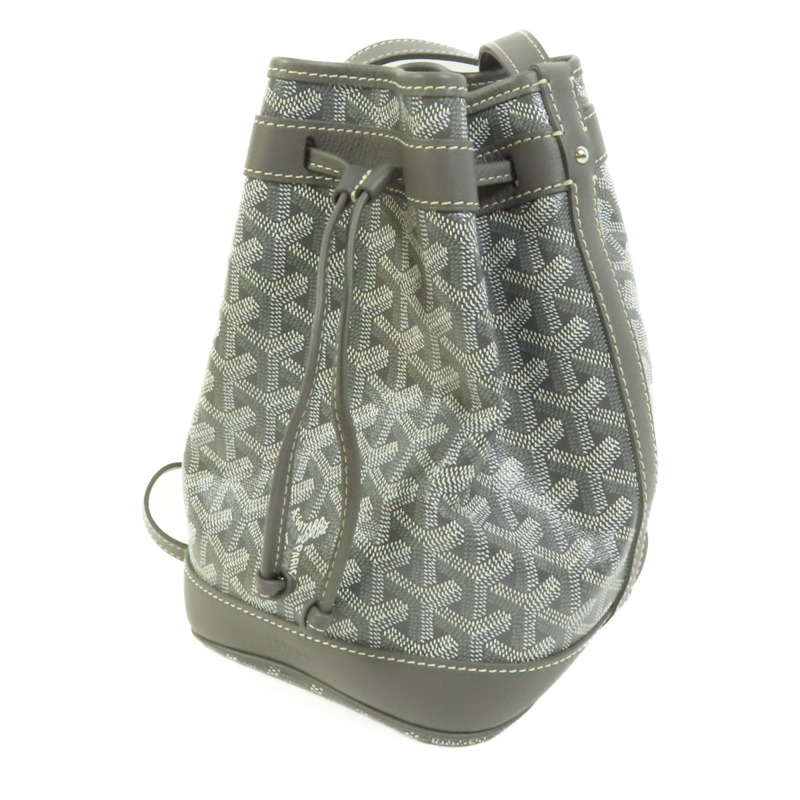 GOYARD 塗層帆布Petit Flot PM Bucket Bag銀扣肩背袋-2