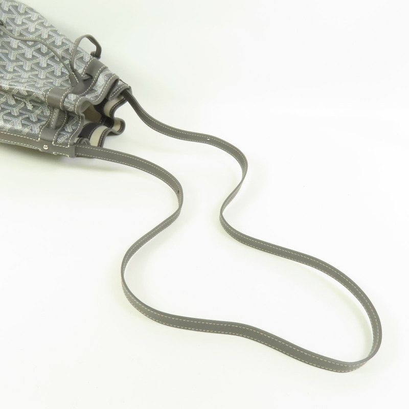 GOYARD 塗層帆布Petit Flot PM Bucket Bag銀扣肩背袋-4