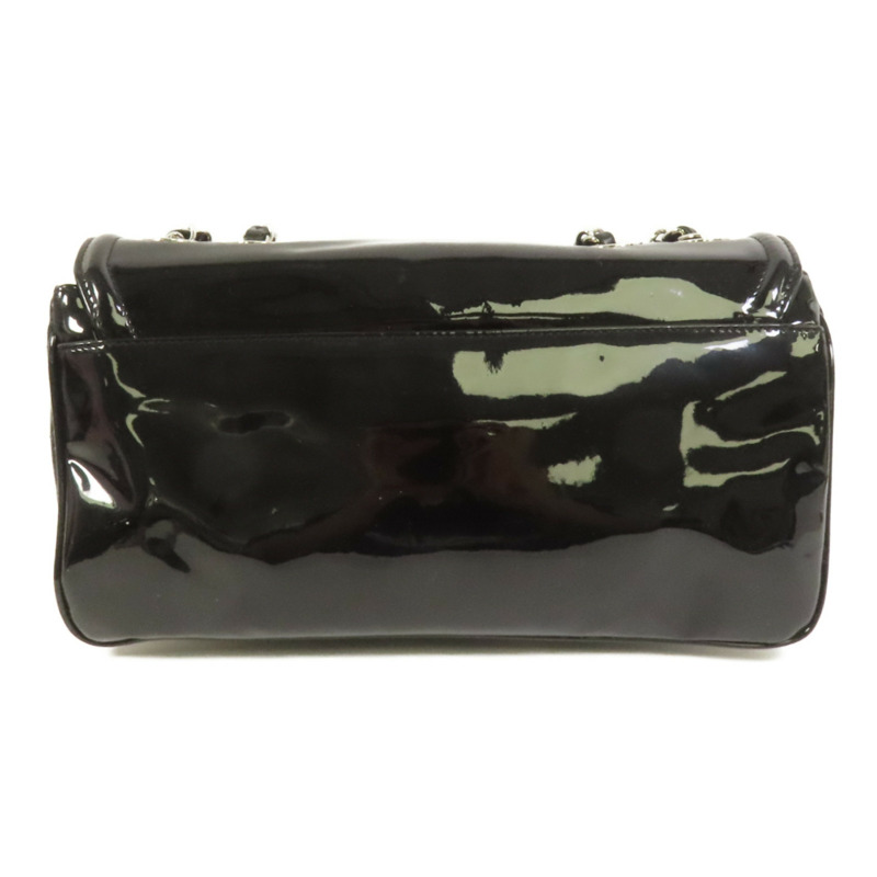 CHANEL 漆皮皮革Lipstick Flap Bag銀扣肩背袋-1