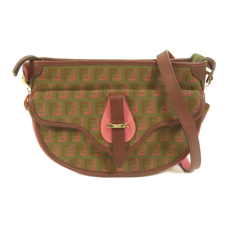 FENDI 帆布Shoulder Bag金扣肩背袋-0