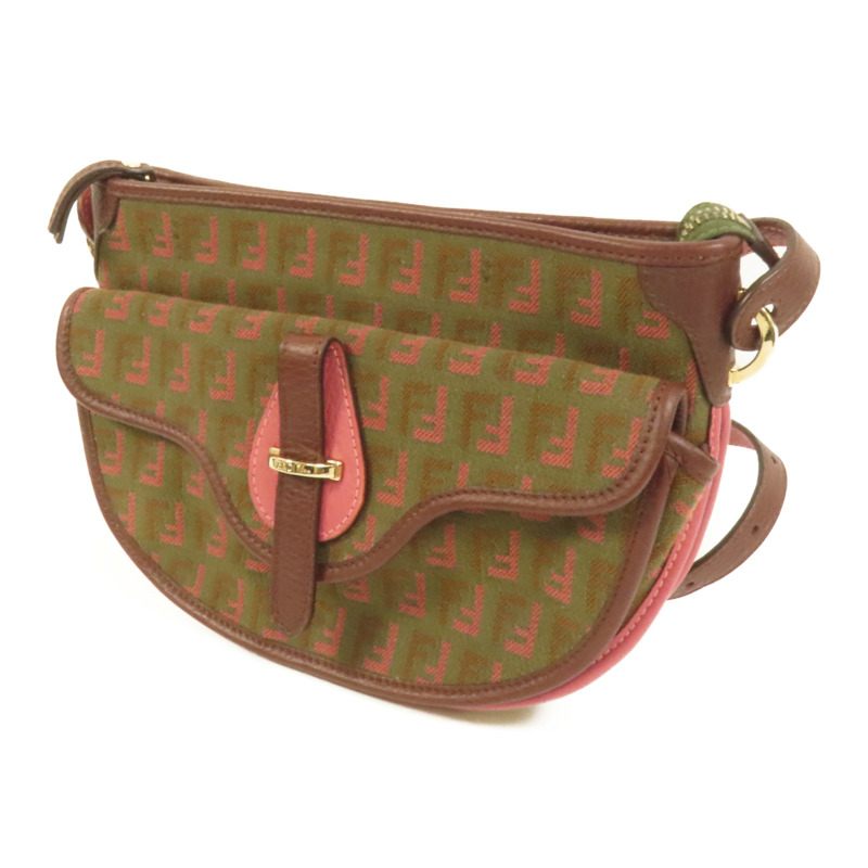 FENDI 帆布Shoulder Bag金扣肩背袋-2