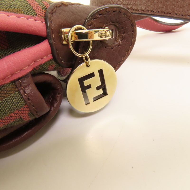 FENDI 帆布Shoulder Bag金扣肩背袋-6