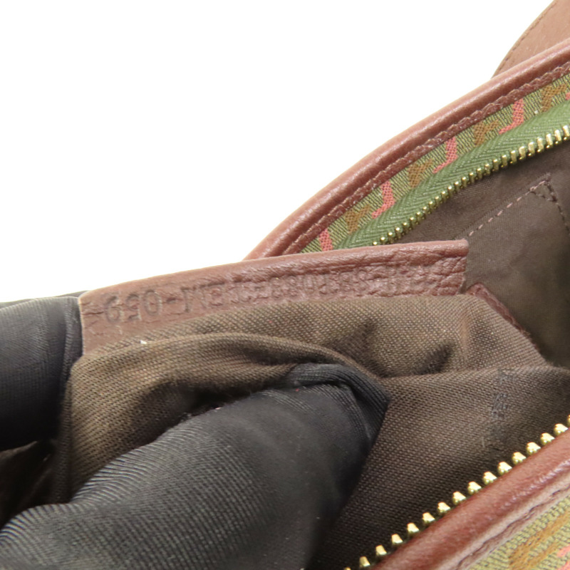 FENDI 帆布Shoulder Bag金扣肩背袋-9