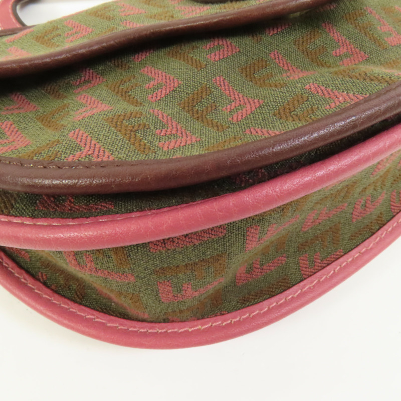 FENDI 帆布Shoulder Bag金扣肩背袋-11