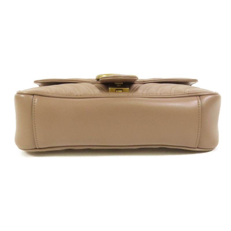 GUCCI 牛皮皮革GG Marmont金扣鏈帶肩背袋-3