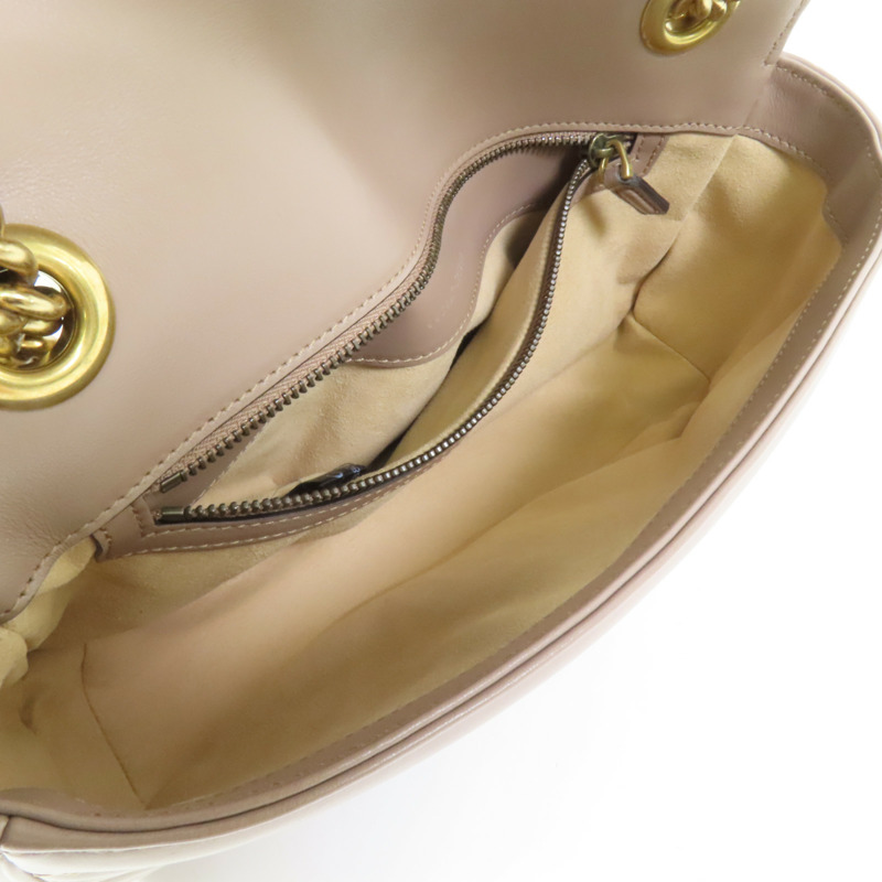 GUCCI 牛皮皮革GG Marmont金扣鏈帶肩背袋-4