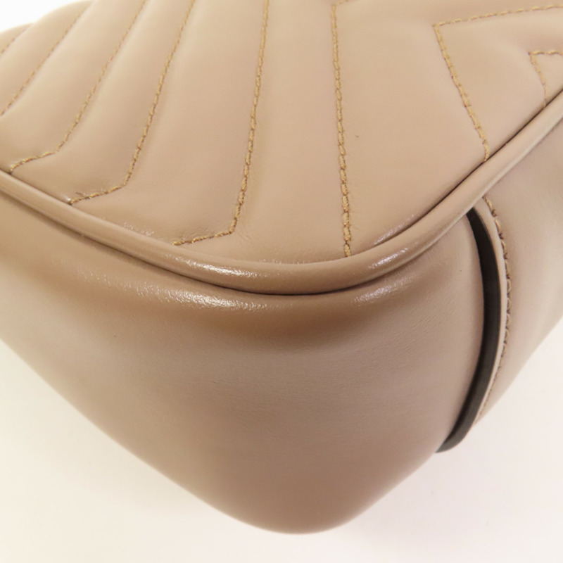 GUCCI 牛皮皮革GG Marmont金扣鏈帶肩背袋-12