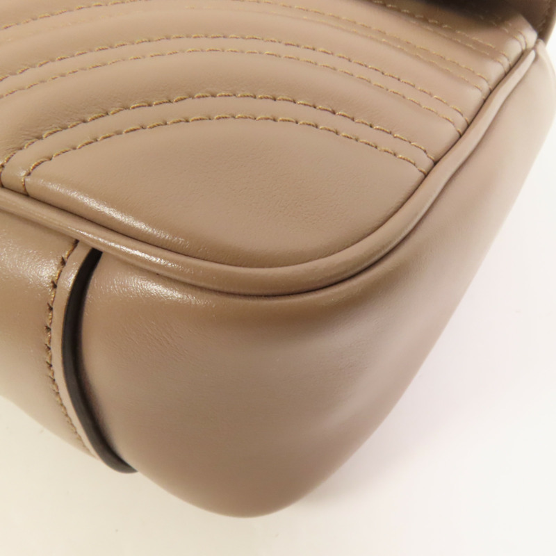 GUCCI 牛皮皮革GG Marmont金扣鏈帶肩背袋-14