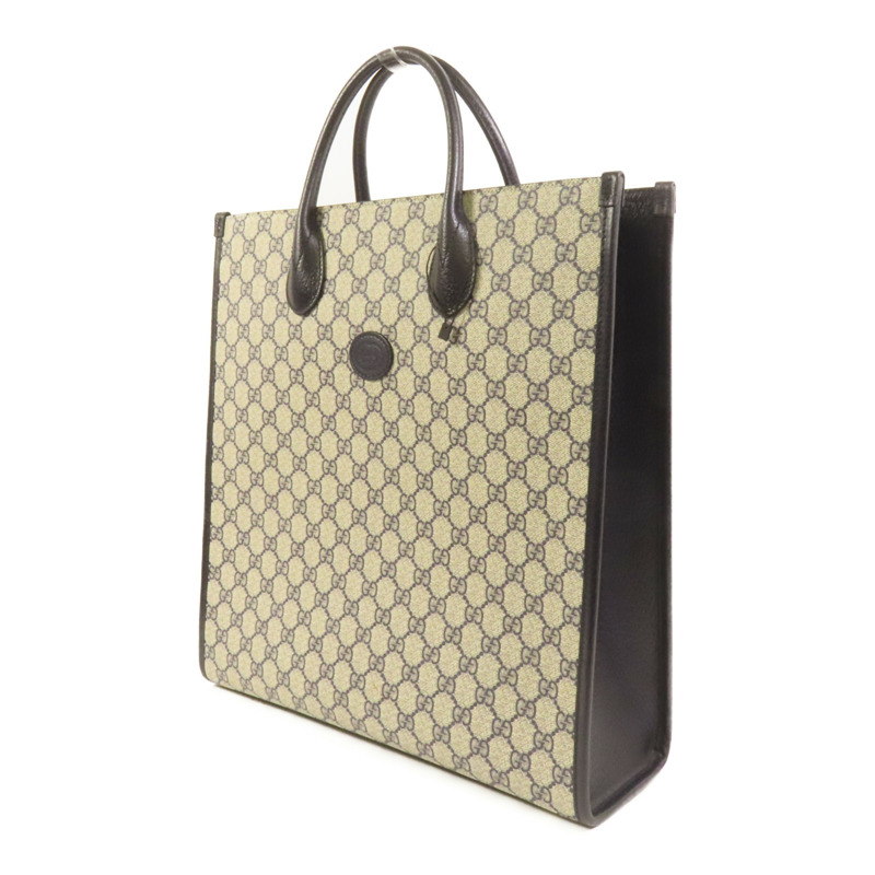 GUCCI 塗層帆布Interlocking G Medium Tote銀扣手挽肩背兩用袋-2