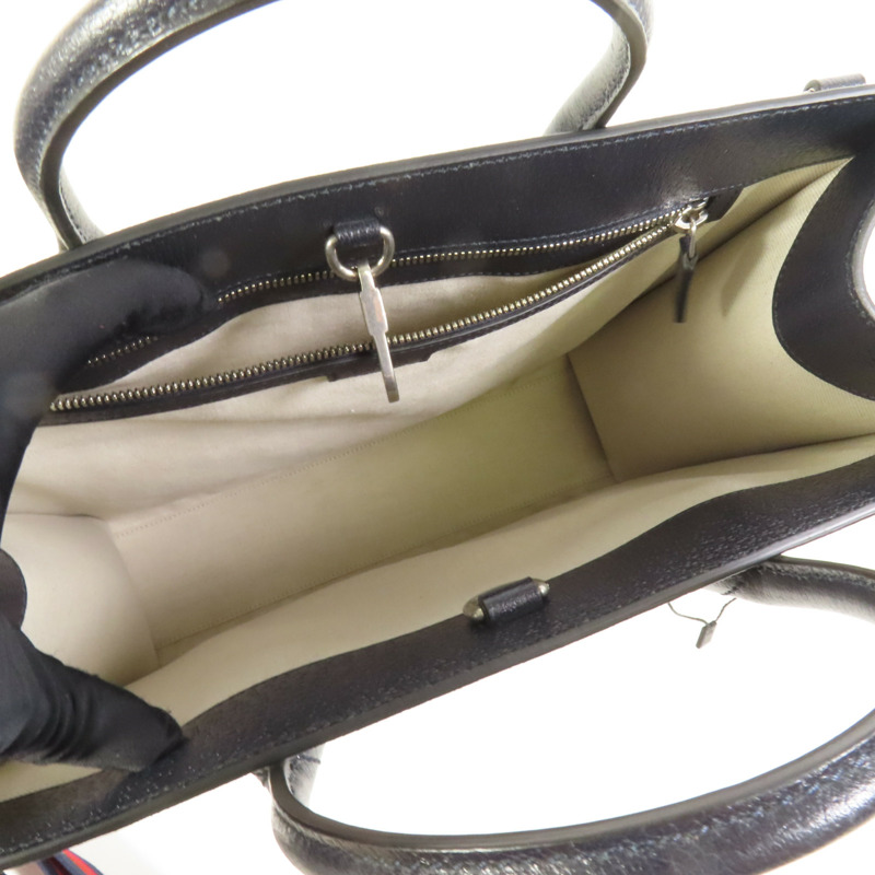 GUCCI 塗層帆布Interlocking G Medium Tote銀扣手挽肩背兩用袋-4