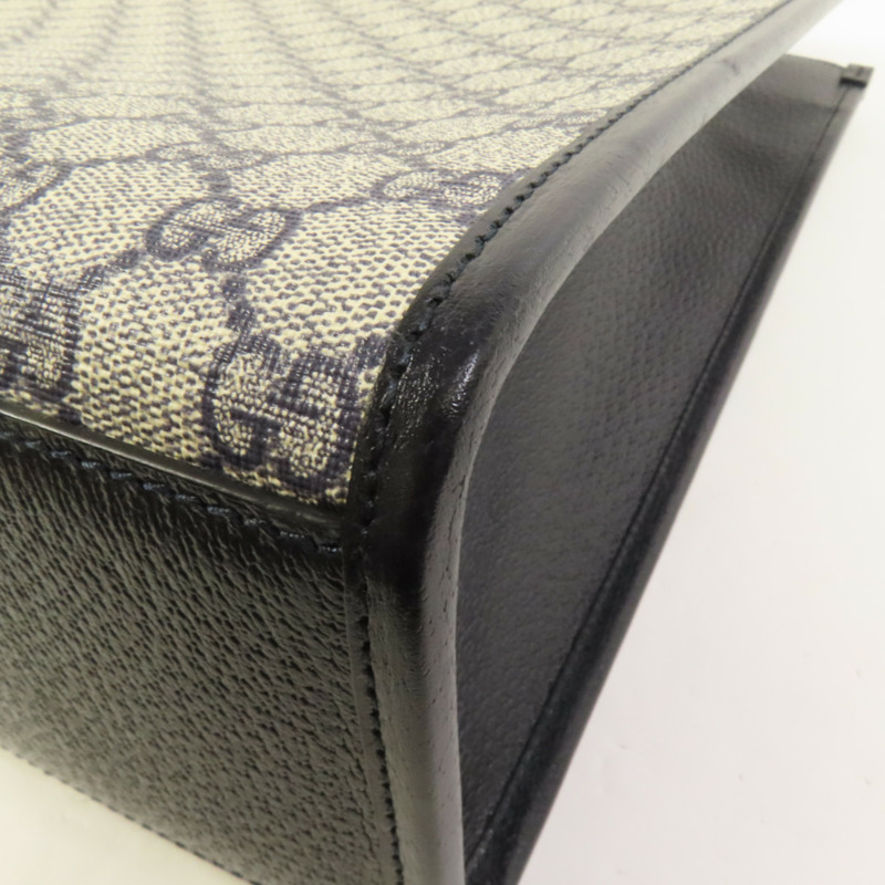 GUCCI 塗層帆布Interlocking G Medium Tote銀扣手挽肩背兩用袋-11