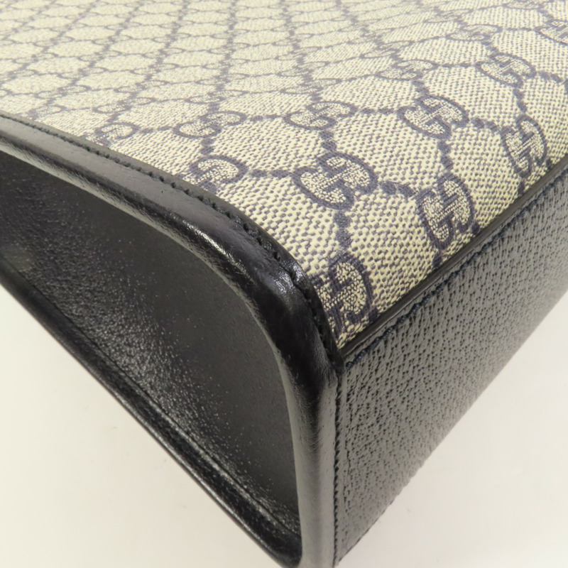 GUCCI 塗層帆布Interlocking G Medium Tote銀扣手挽肩背兩用袋-12