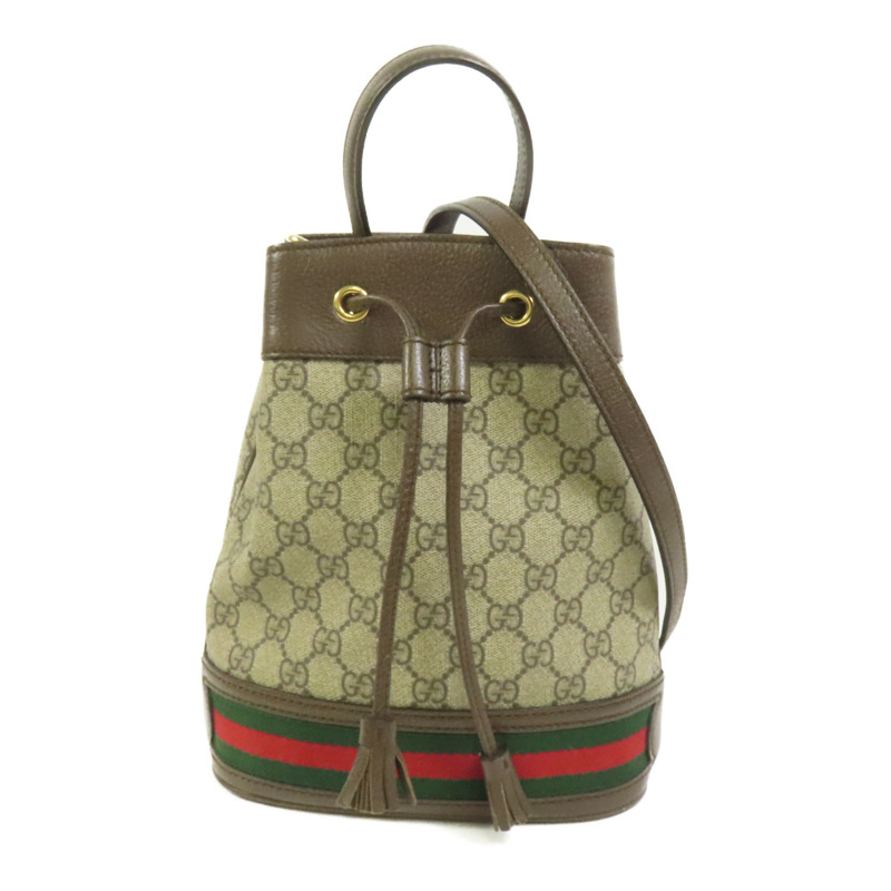 GUCCI 塗層帆布Ophidia GG Bucket Bag金扣手挽肩背兩用袋-0