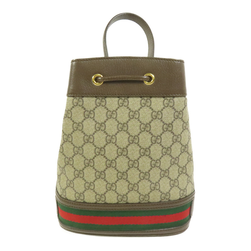GUCCI 塗層帆布Ophidia GG Bucket Bag金扣手挽肩背兩用袋-1