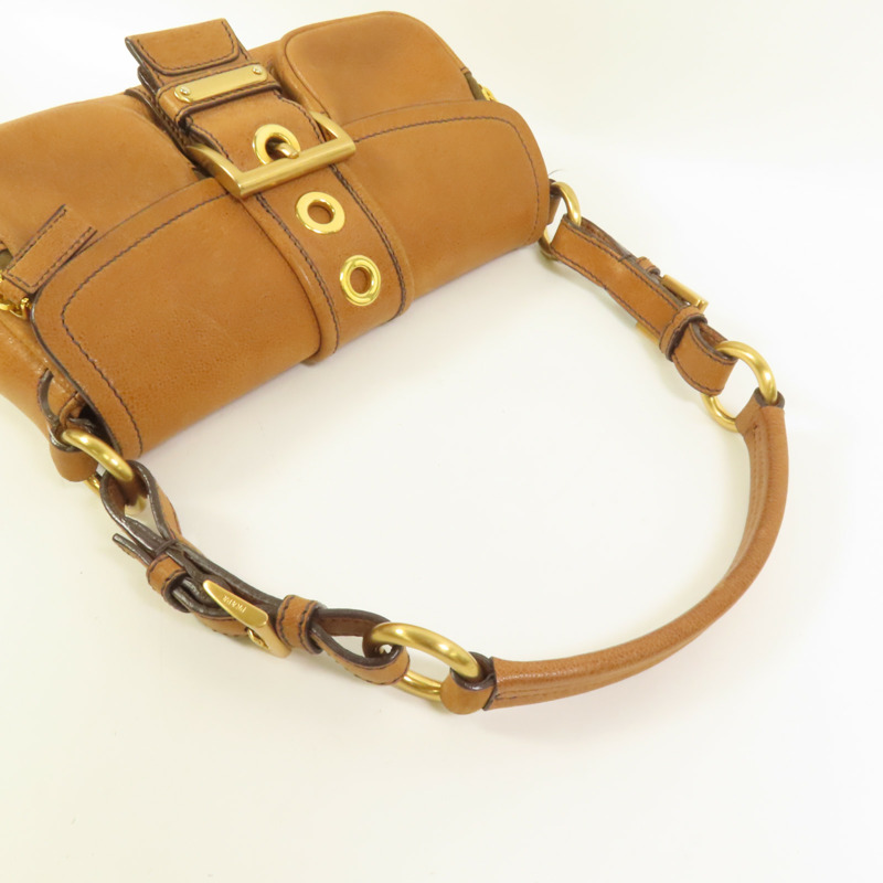 PRADA 牛皮皮革Shoulder Bag金扣肩背袋-5