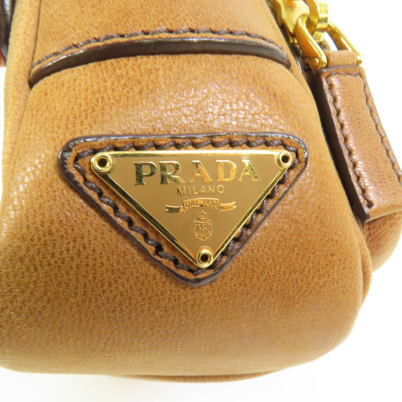 PRADA 牛皮皮革Shoulder Bag金扣肩背袋-8