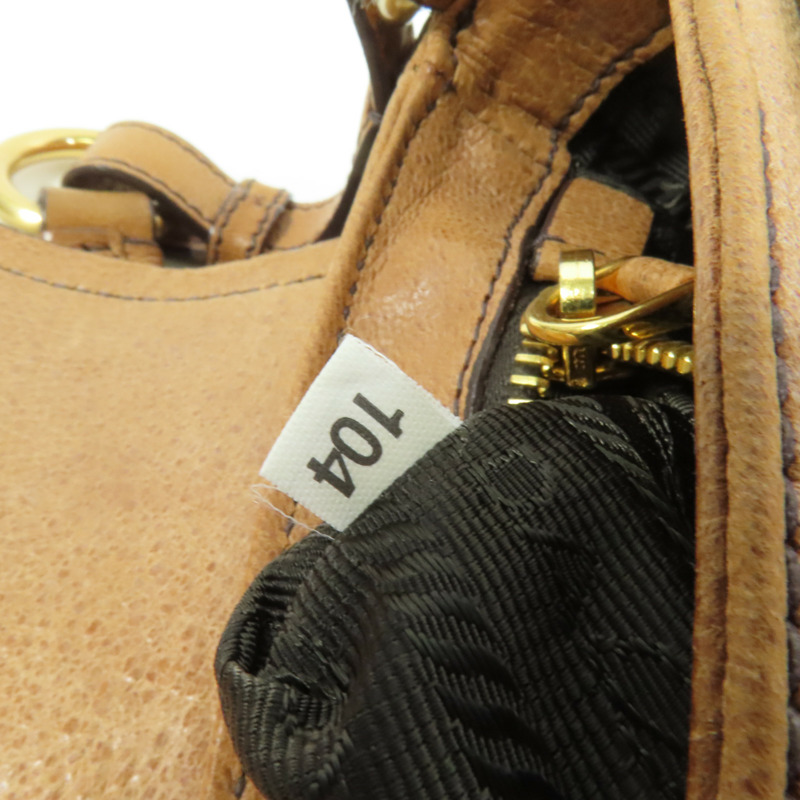 PRADA 牛皮皮革Shoulder Bag金扣肩背袋-10