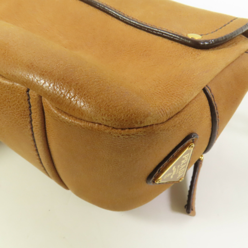 PRADA 牛皮皮革Shoulder Bag金扣肩背袋-14
