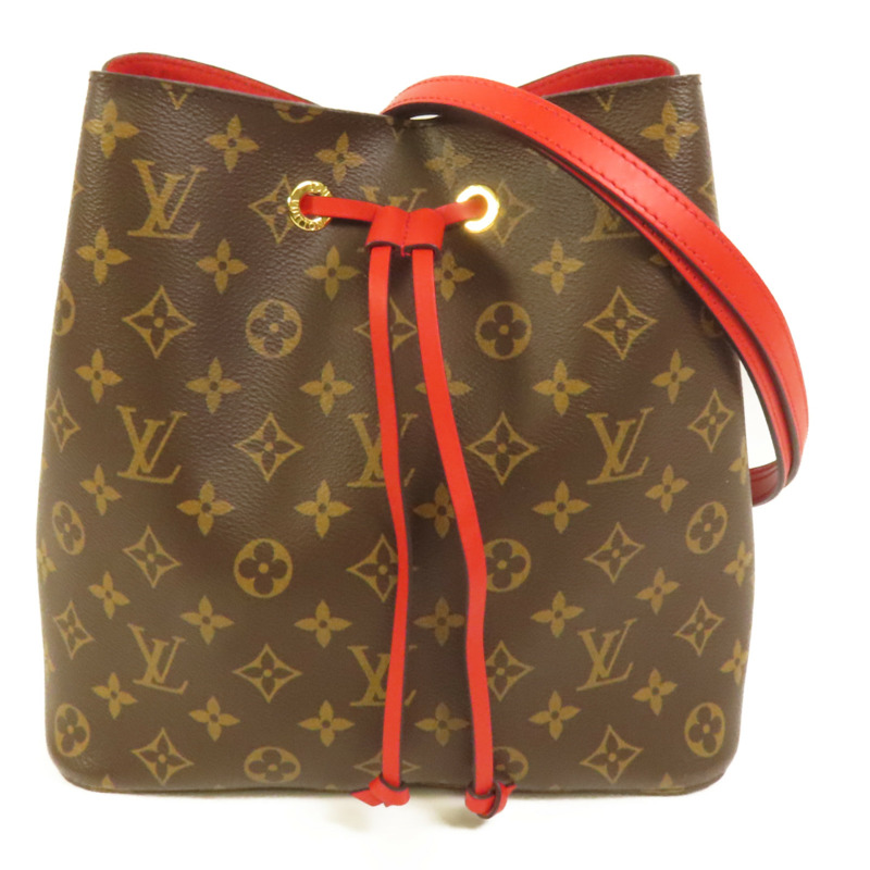 LOUIS VUITTON Monogram Neo Noe Bucket Bag金扣肩背袋Coquelicot-0