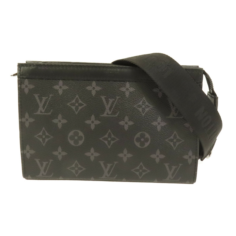 LOUIS VUITTON Monogram Eclipse Gaston銀扣肩背袋-0