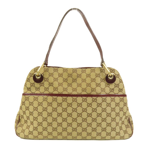 GUCCI 帆布Shoulder Bag金扣肩背袋