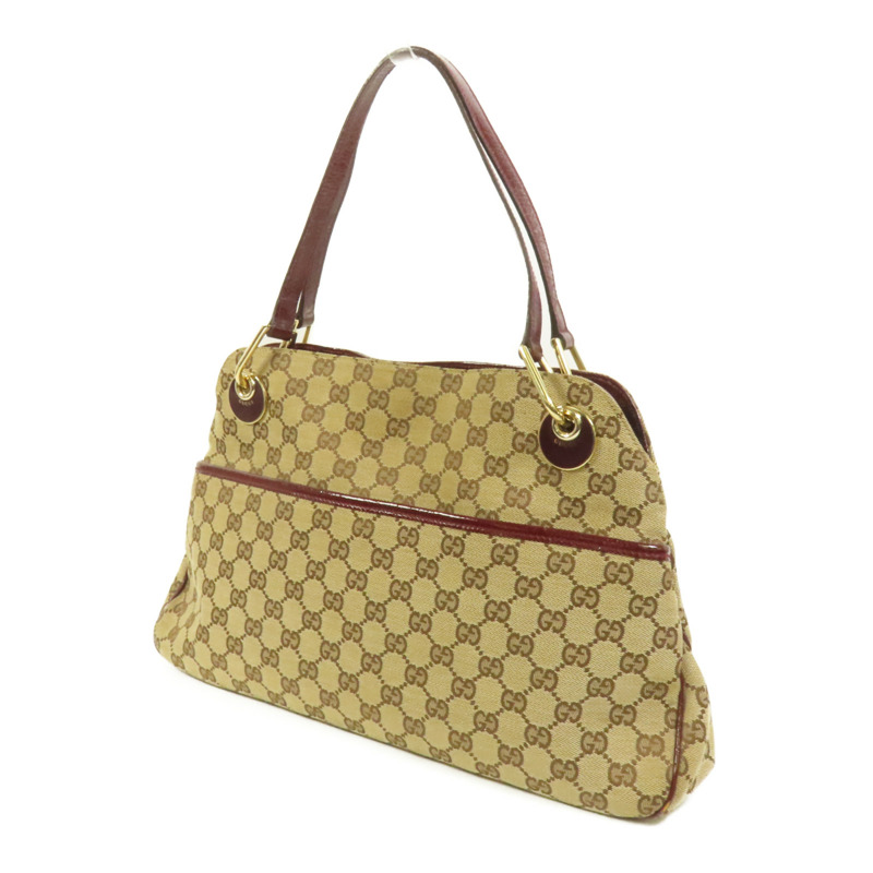 GUCCI 帆布Shoulder Bag金扣肩背袋-2