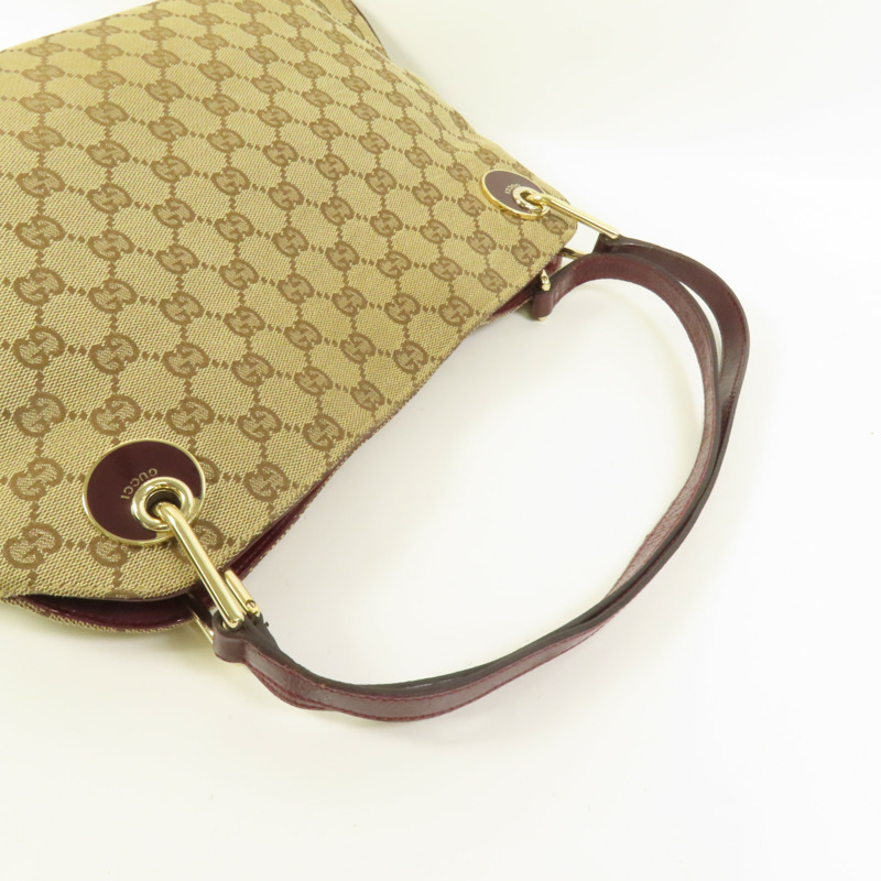 GUCCI 帆布Shoulder Bag金扣肩背袋-5