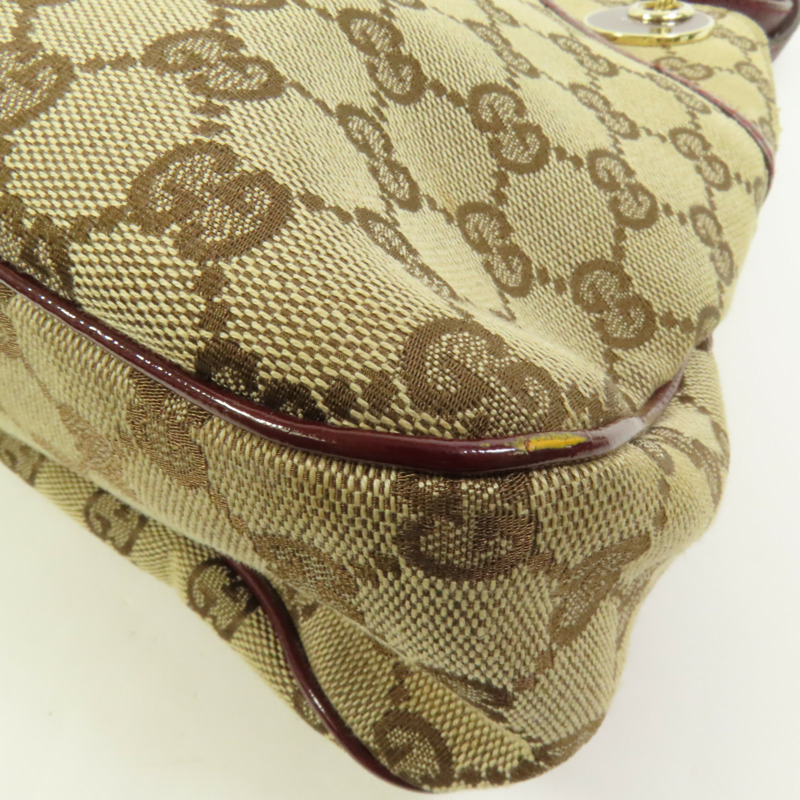 GUCCI 帆布Shoulder Bag金扣肩背袋-11