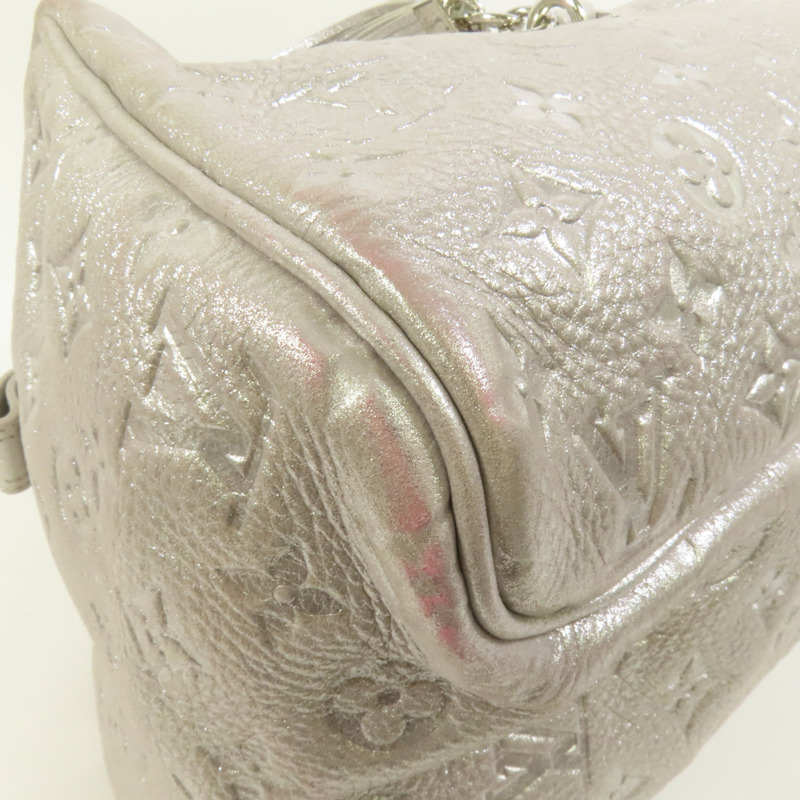 LOUIS VUITTON Monogram Shimmer Comet Boston Bag銀扣肩背袋-10