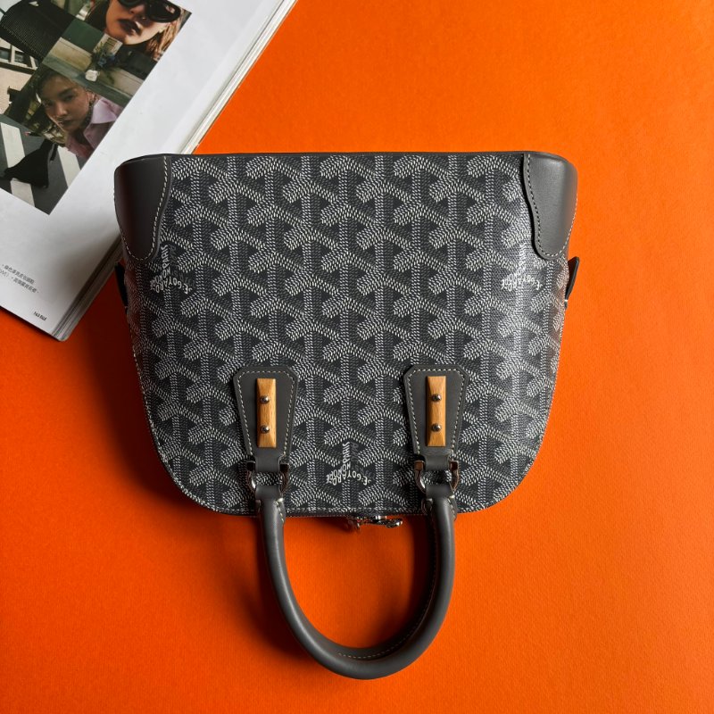 ::GOYARD:: Vendome MINI 灰色老花圖騰帆布手提/斜背貝殼包-1