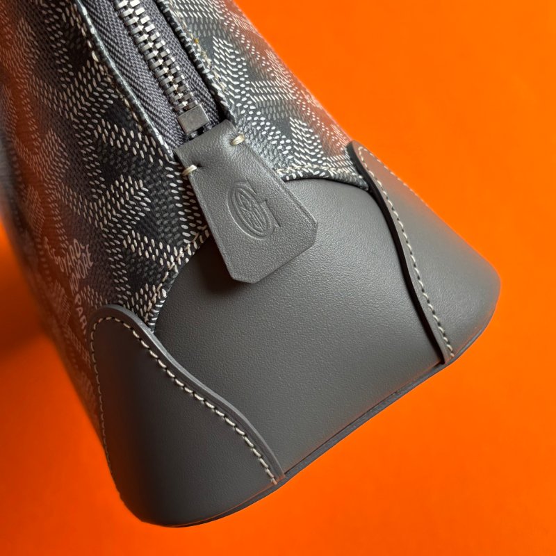 ::GOYARD:: Vendome MINI 灰色老花圖騰帆布手提/斜背貝殼包-7