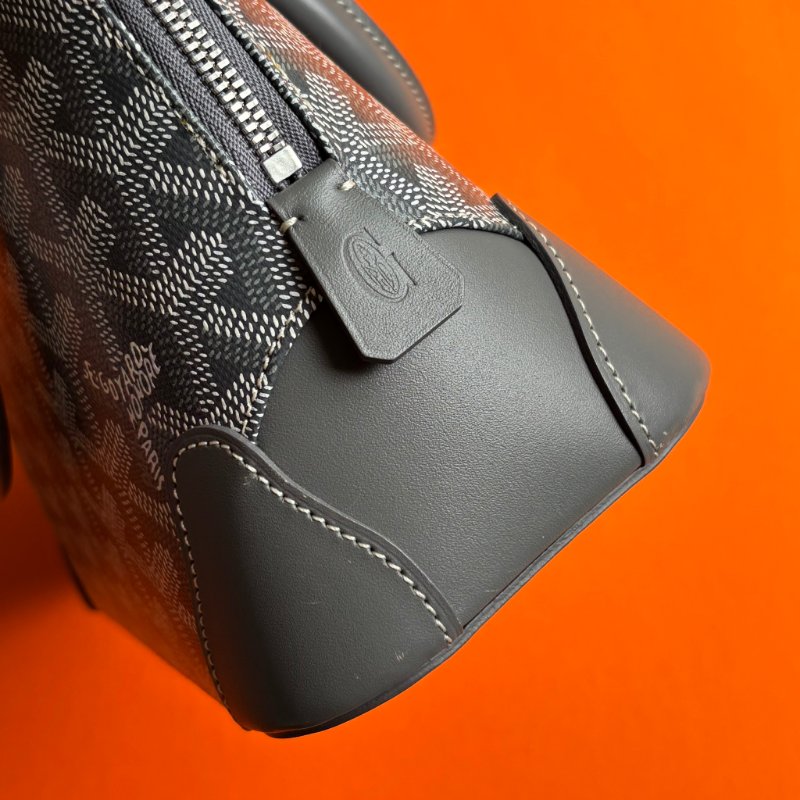 ::GOYARD:: Vendome MINI 灰色老花圖騰帆布手提/斜背貝殼包-8