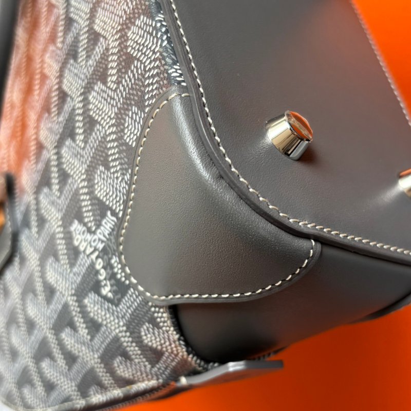 ::GOYARD:: Vendome MINI 灰色老花圖騰帆布手提/斜背貝殼包-11