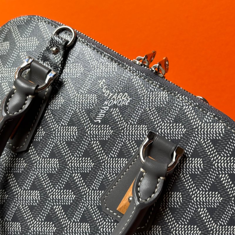 ::GOYARD:: Vendome MINI 灰色老花圖騰帆布手提/斜背貝殼包-16